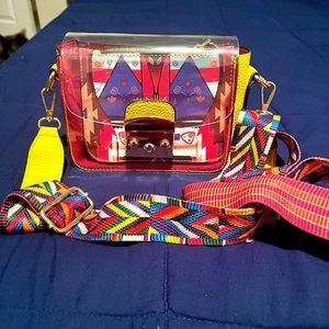 Tribal Geometric Print Crossbody Bag with Insert